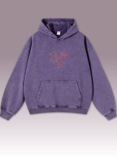 Bluza oversize z kapturem Haft Serca